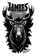 "James 1/15/25" Moose head tattoo design idea
