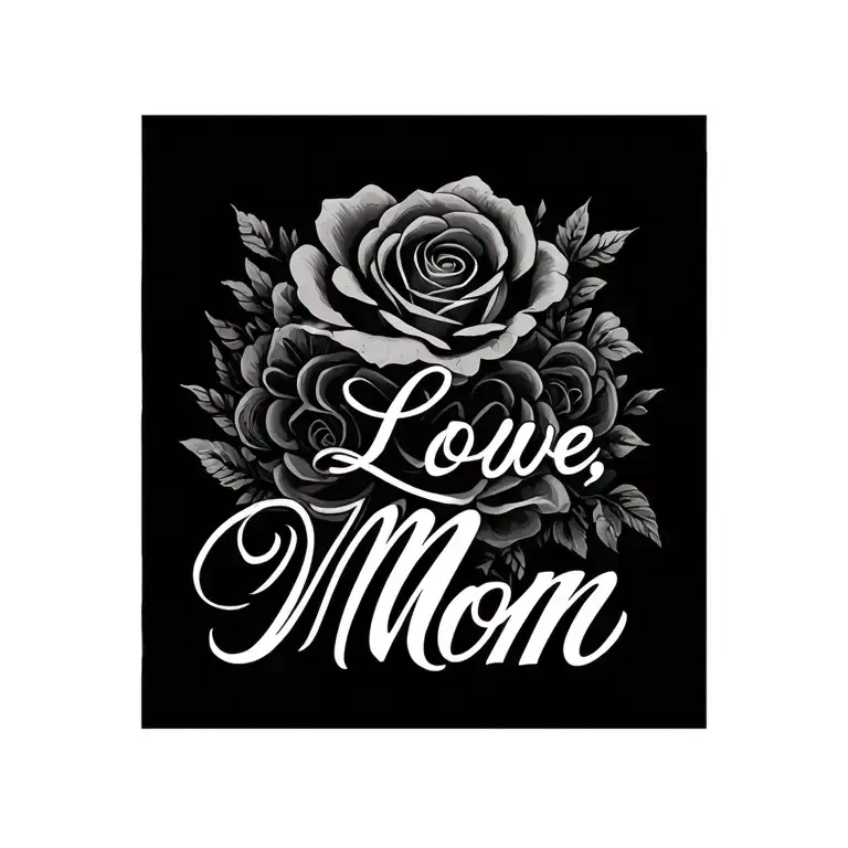 In memory "Love, Mom" tattoo design idea