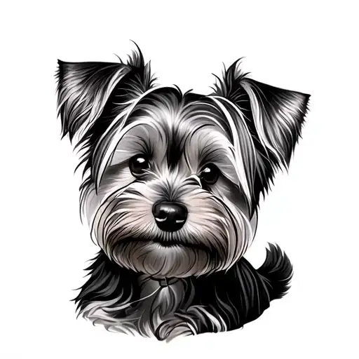 Yorkie tattoo design idea