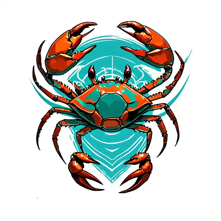 Radioactive Crab on Anchor combined tattoo design idea