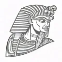 king tut with born a king words  tattoo design idea