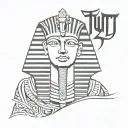 king tut with born a king words  tattoo design idea