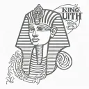 king tut with born a king words  tattoo design idea