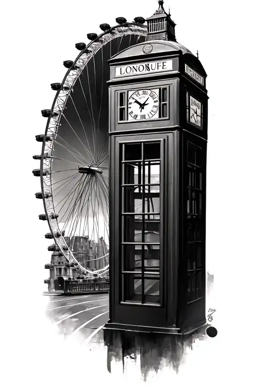 london, uk, big ben, london eye, phone booth, underground station, arsenal tattoo design idea