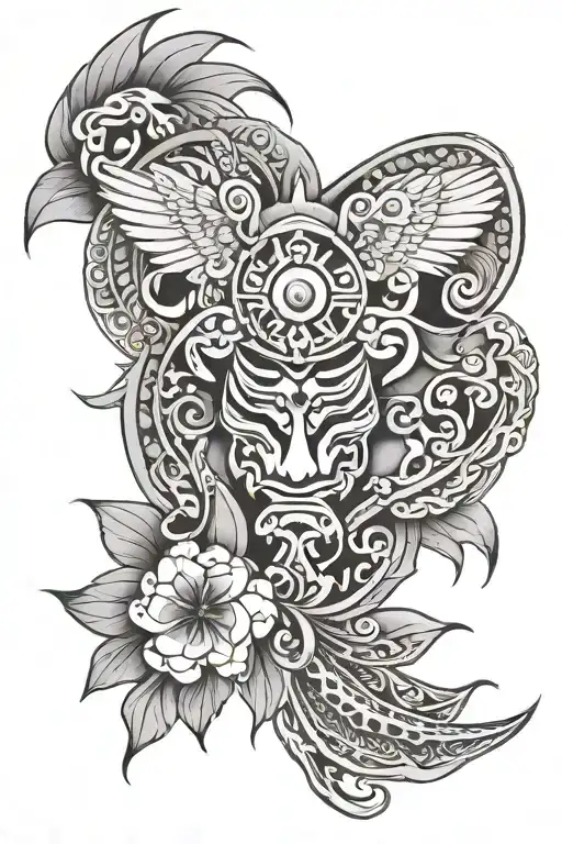 samoa half chest piece incorporating elements tattoo design idea