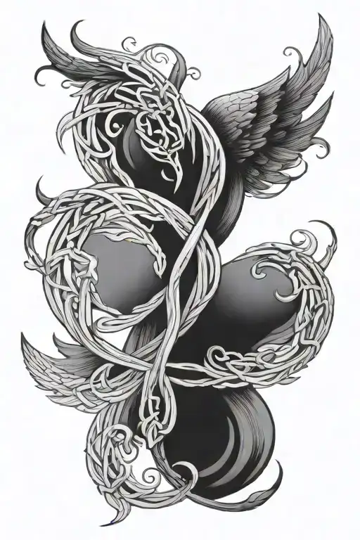 friendship symbol intertwined tattoo design idea