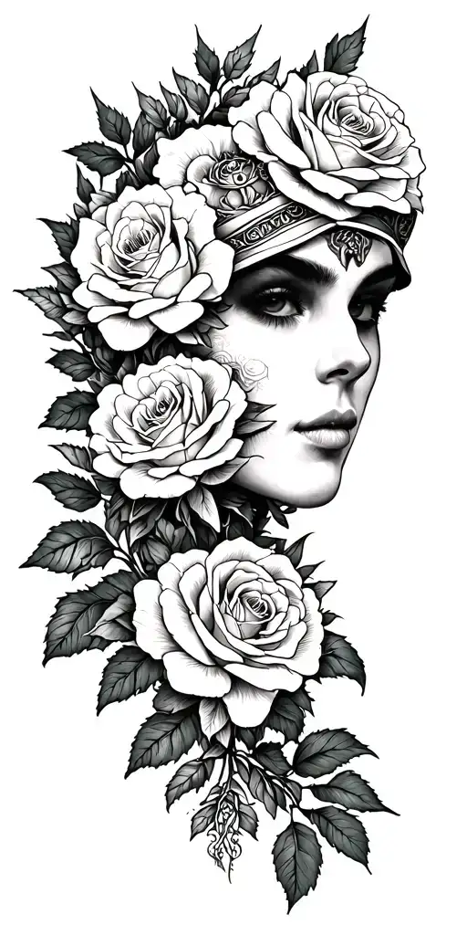 cancer fighter, warrior, firefighting, roses and carnations, italy tattoo design idea