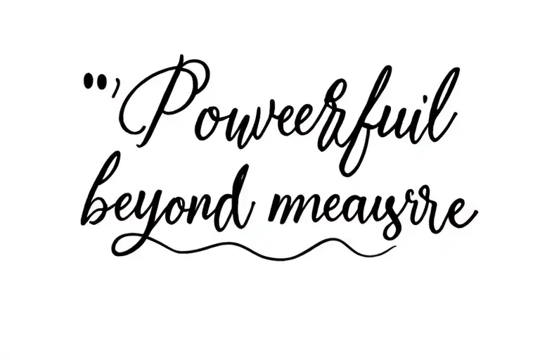 "Powerful beyond measure " feminin style tattoo tattoo design idea