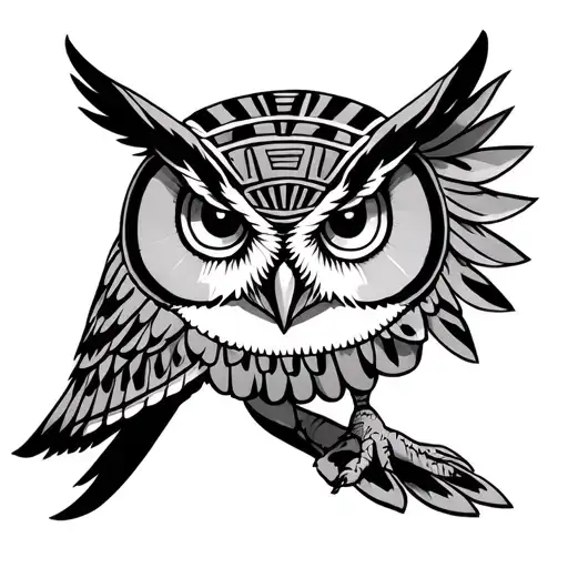 Egyptian owl tattoo design idea