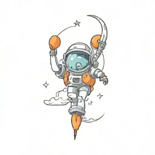 Coverup Space tattoo design idea