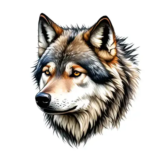 alpha wolf looking forward tattoo design idea