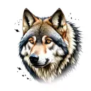 alpha wolf looking forward tattoo design idea