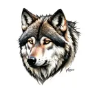 alpha wolf looking forward tattoo design idea