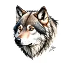 alpha wolf looking forward tattoo design idea
