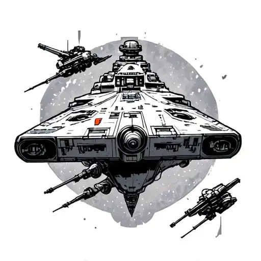 Star Wars battle ship tattoo design idea