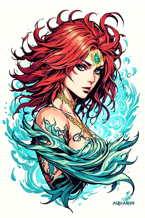 aquarius tattoo design idea