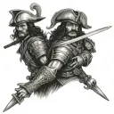 3 musketeers tattoo design idea