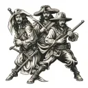 3 musketeers tattoo design idea