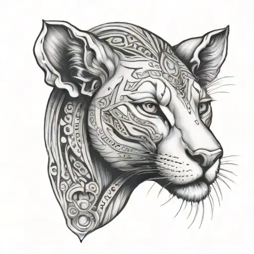 Sekhmet lioness woman tattoo design idea
