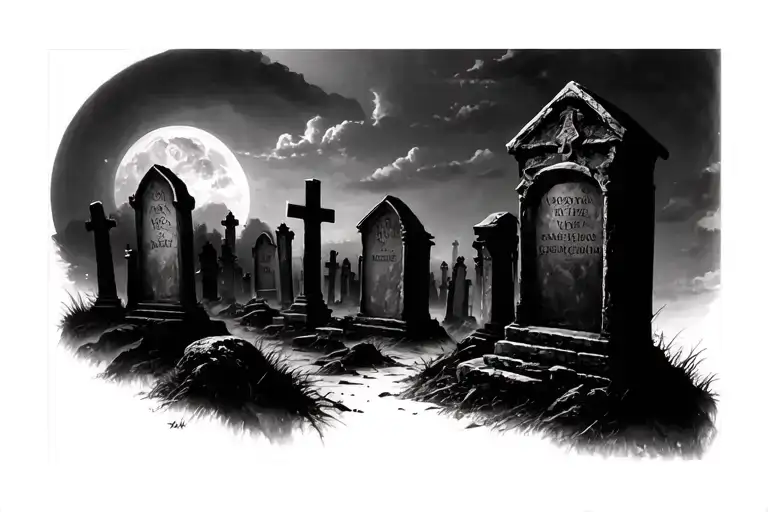 Graveyard tattoo design idea