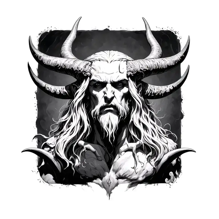 awen, suffering brings wisdom, horned god tattoo design idea