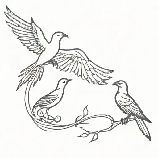 phoenix rising and scorpion and swallow bird flying keep all 3 animals separate  tattoo design idea