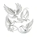 phoenix rising and scorpion and swallow bird flying keep all 3 animals separate  tattoo design idea