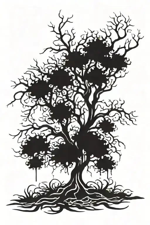 Poison Tree without leaves tattoo design idea