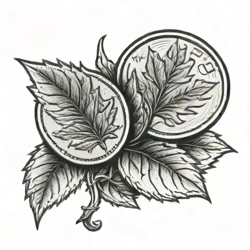 canadian penny and a berry tattoo design idea