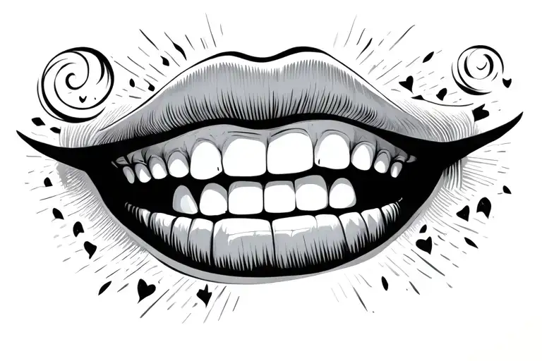 sabr shukar smile wide composition tattoo design idea