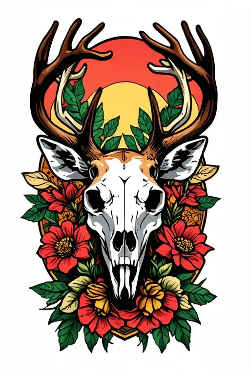 Deer Skull tattoo design idea