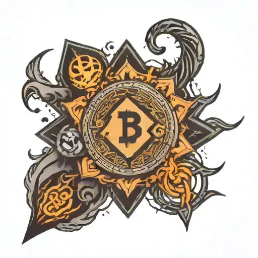 Burned on Cryptocurrency Symbols tattoo design idea