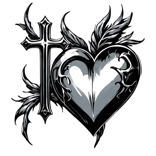  chrome heart anhk cross tattoo design idea