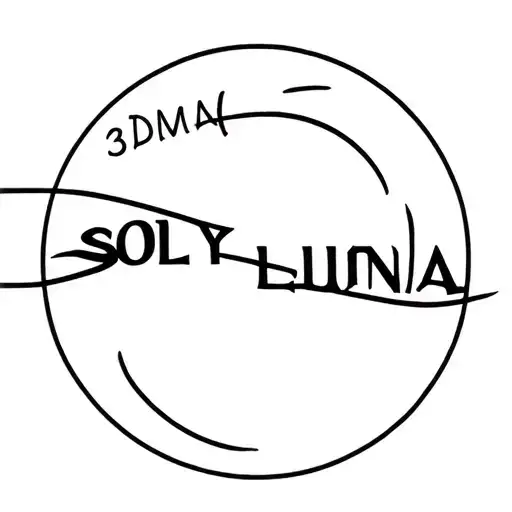 "34DMV" SOL Y LUNA written tattoo design idea