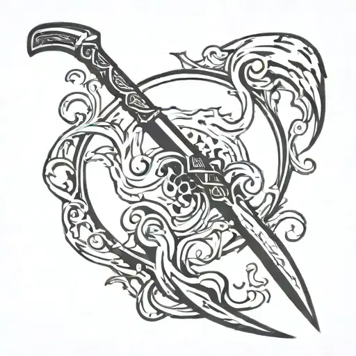 scythe bloody tattoo design idea