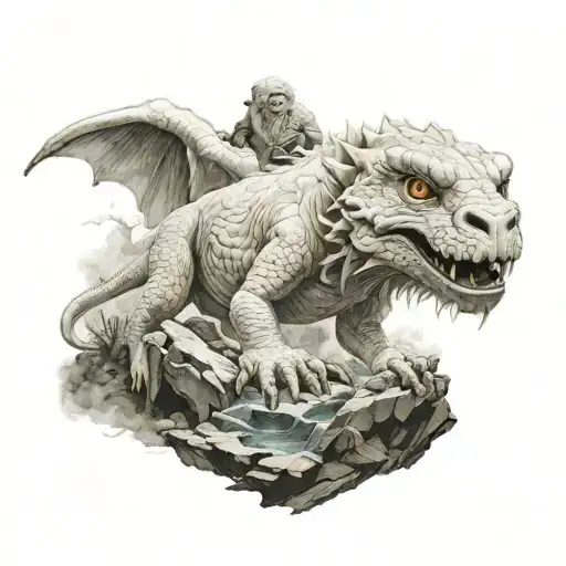 Falkor neverending story overcome obstacles movie scene tattoo design idea