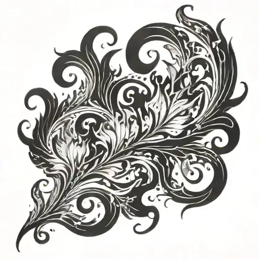 black swirls like lively flames tattoo design idea