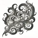 black swirls like lively flames tattoo design idea