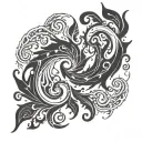 black swirls like lively flames tattoo design idea