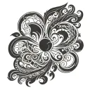 black swirls like lively flames tattoo design idea