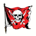 anarchist pirate flag tattoo design idea