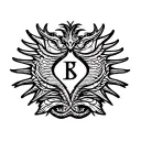 Magic letters with symmetrical dragons scales forming a tattoo design idea