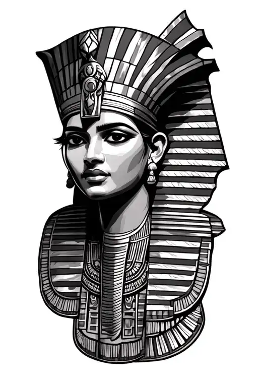 egyptian theme sleeve tattoo design idea