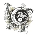 ying yang symbol that says loyalty and respect tattoo design idea