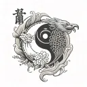 ying yang symbol that says loyalty and respect tattoo design idea