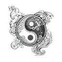 ying yang symbol that says loyalty and respect tattoo design idea