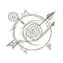 Arrow, Spiral, labyrinth tattoo design idea