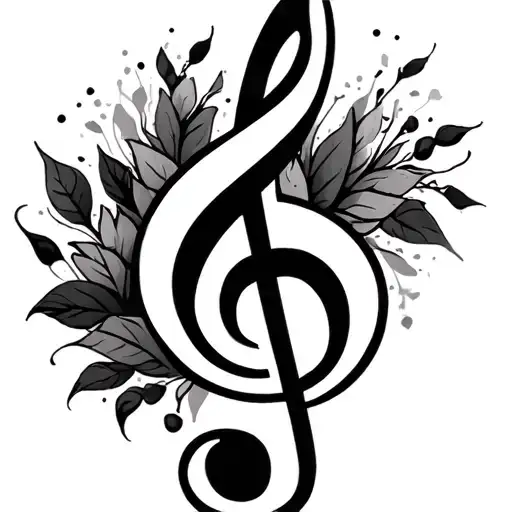 treble clef bass clef tattoo design idea