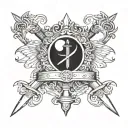 SWORD AND CROWN AND MOON tattoo design idea