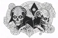 pair of male and femalel gods symbolizing death and rebirth tattoo design idea